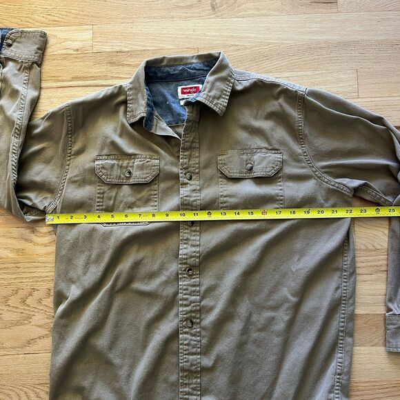 Wrangler Men's Long Sleeve Button Up Collared Shirt Front Button Pockets Medium - Picture 4 of 8